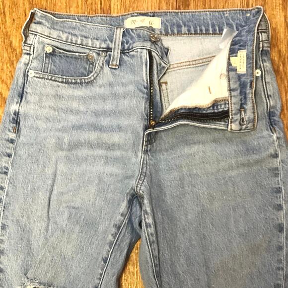 Madewell The Perfect Vintage Jean Light Wash Distressed Raw Hem Size 27P - Picture 4 of 13